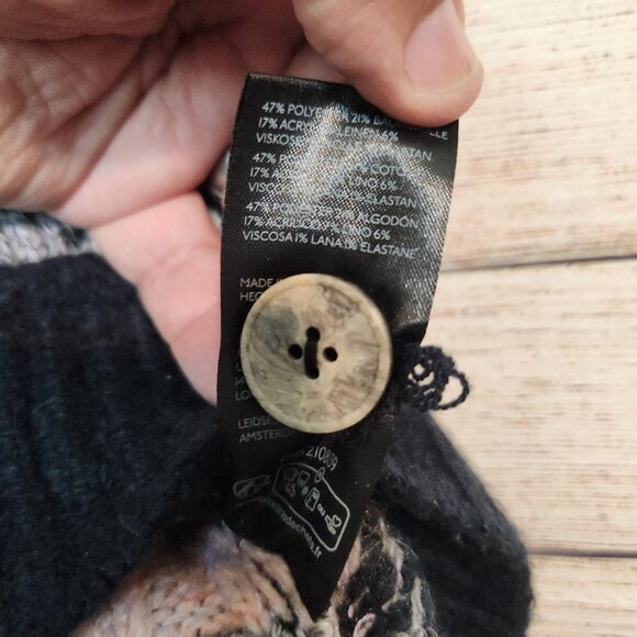 Anthropologie Pilcro Mash Up Cardigan Sweater Mixed Print 3 Button Womens Size L - Picture 12 of 16